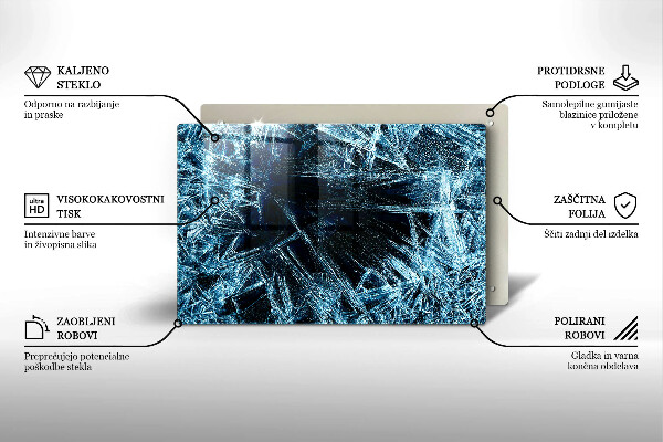 Płyta ochronna na indukcję Struktura ostry lód