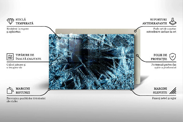 Płyta ochronna na indukcję Struktura ostry lód