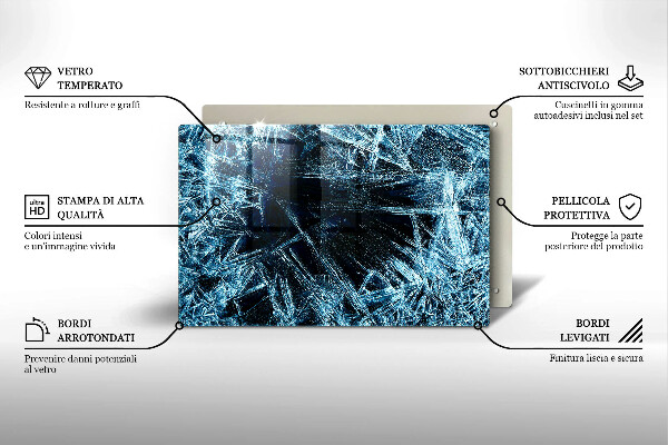 Płyta ochronna na indukcję Struktura ostry lód
