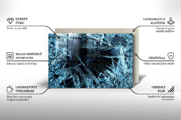 Płyta ochronna na indukcję Struktura ostry lód