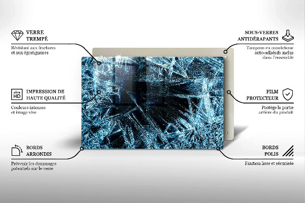Płyta ochronna na indukcję Struktura ostry lód