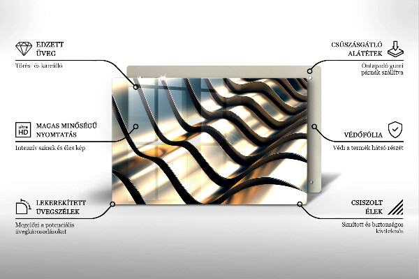 Osłona na płytę indukcyjną Metalowe kształty 3D