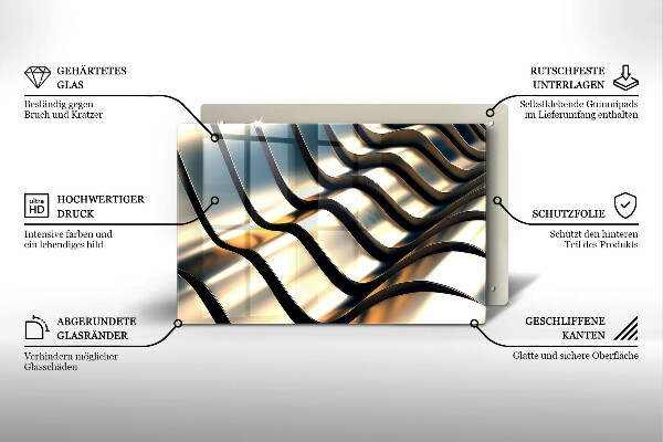 Osłona na płytę indukcyjną Metalowe kształty 3D