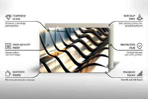 Osłona na płytę indukcyjną Metalowe kształty 3D