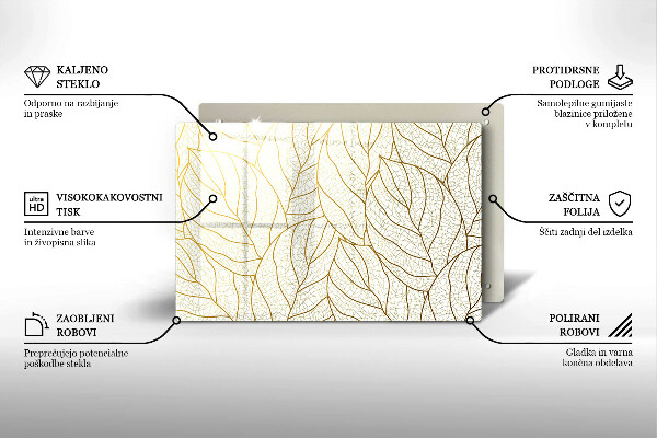 Osłona na płytę indukcyjną Wzór line-art liście