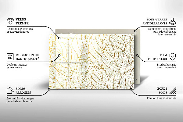 Osłona na płytę indukcyjną Wzór line-art liście