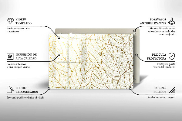 Osłona na płytę indukcyjną Wzór line-art liście
