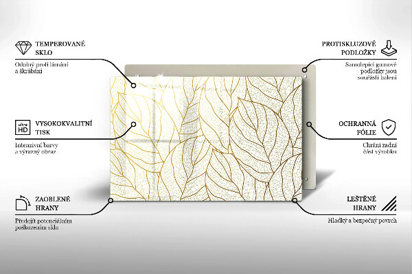 Osłona na płytę indukcyjną Wzór line-art liście