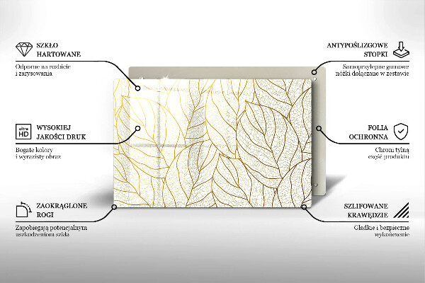 Osłona na płytę indukcyjną Wzór line-art liście