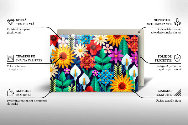 Osłona na płytę indukcyjną Ilustracja łąka kwiaty