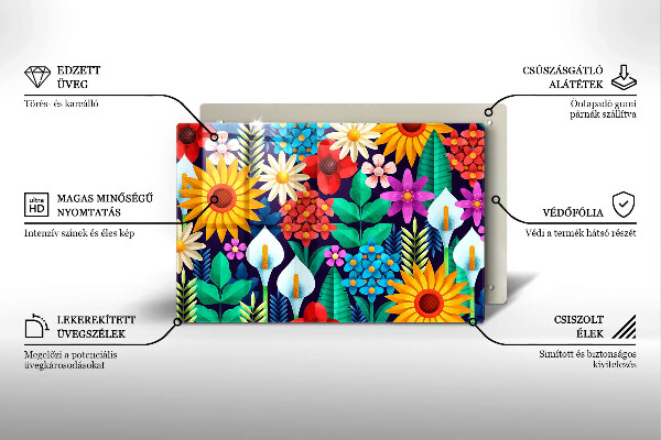 Osłona na płytę indukcyjną Ilustracja łąka kwiaty