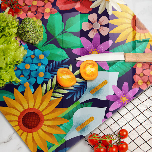 Osłona na płytę indukcyjną Ilustracja łąka kwiaty