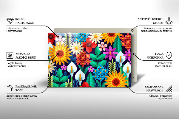 Osłona na płytę indukcyjną Ilustracja łąka kwiaty