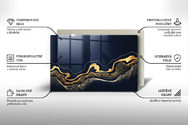 Osłona na płytę indukcyjną Abstrakcja złote linie