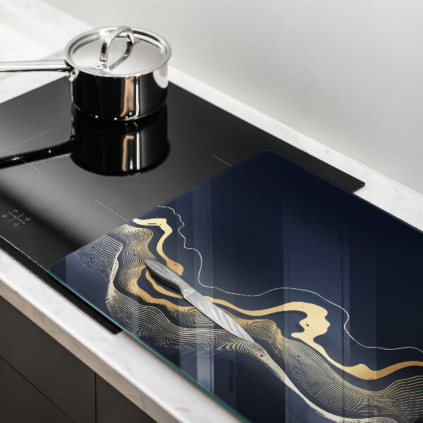 Osłona na płytę indukcyjną Abstrakcja złote linie