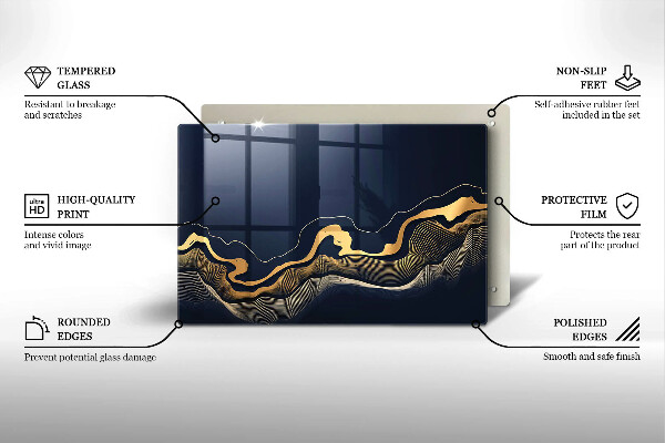 Osłona na płytę indukcyjną Abstrakcja złote linie