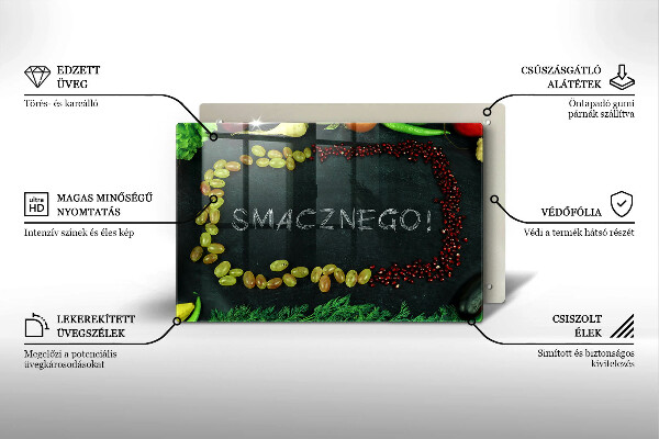 Płyta ochronna na indukcję Napis Smacznego!