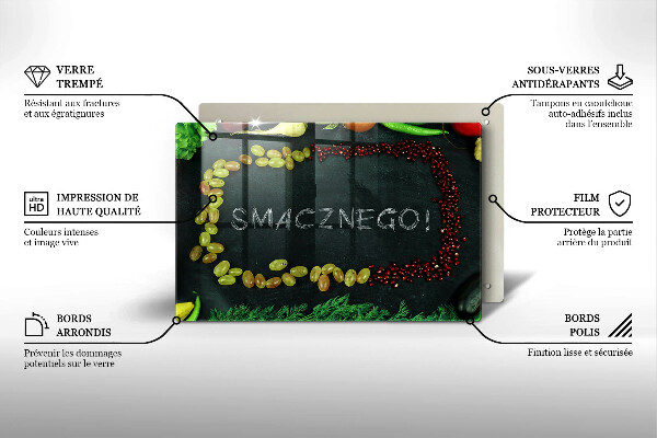 Płyta ochronna na indukcję Napis Smacznego!