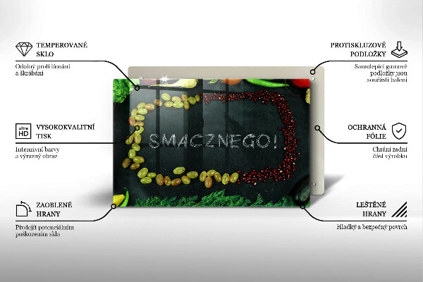 Płyta ochronna na indukcję Napis Smacznego!