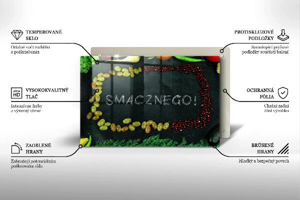 Płyta ochronna na indukcję Napis Smacznego!