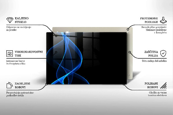 Osłona na płytę indukcyjną Niebieskie linie dymu