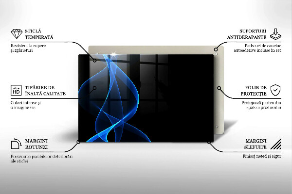 Osłona na płytę indukcyjną Niebieskie linie dymu