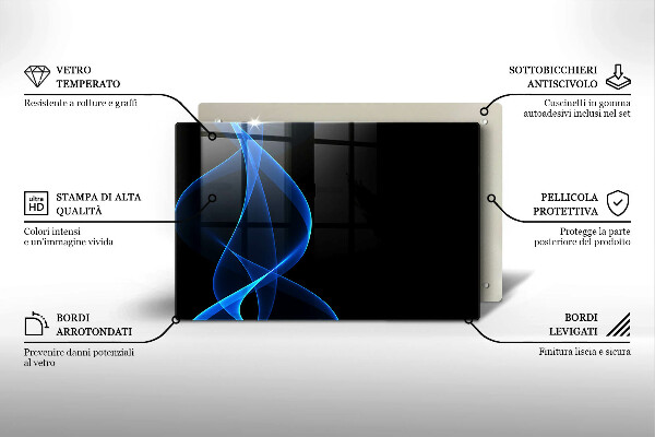 Osłona na płytę indukcyjną Niebieskie linie dymu