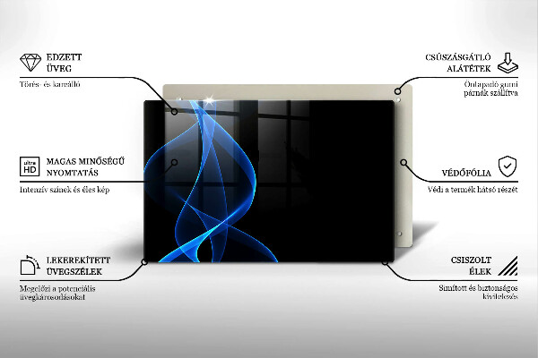 Osłona na płytę indukcyjną Niebieskie linie dymu