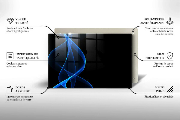 Osłona na płytę indukcyjną Niebieskie linie dymu