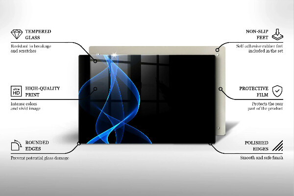 Osłona na płytę indukcyjną Niebieskie linie dymu