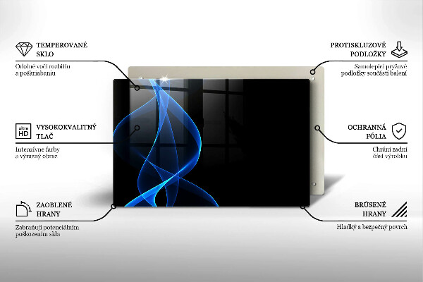 Osłona na płytę indukcyjną Niebieskie linie dymu