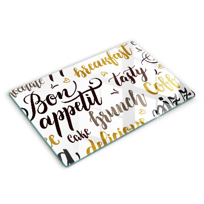 Osłona na płytę indukcyjną Napisy Bon appetit