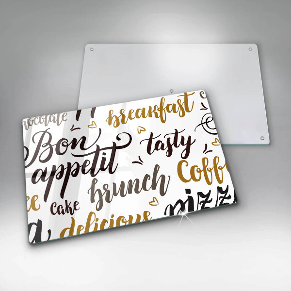 Osłona na płytę indukcyjną Napisy Bon appetit