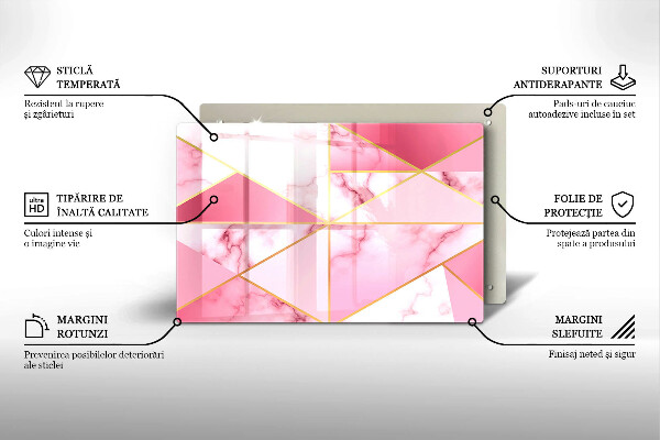 Osłona na płytę indukcyjną Geometryczny marmur