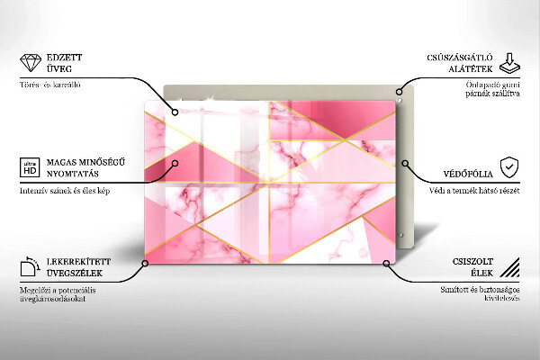 Osłona na płytę indukcyjną Geometryczny marmur