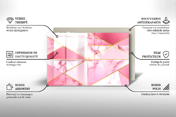 Osłona na płytę indukcyjną Geometryczny marmur
