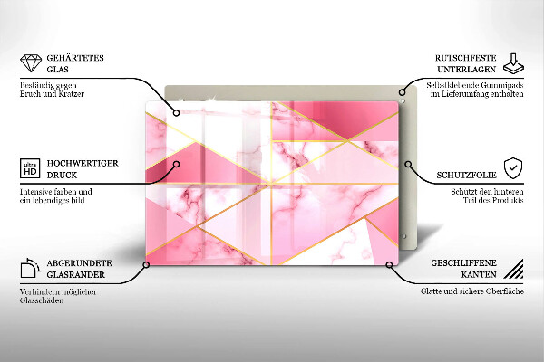 Osłona na płytę indukcyjną Geometryczny marmur
