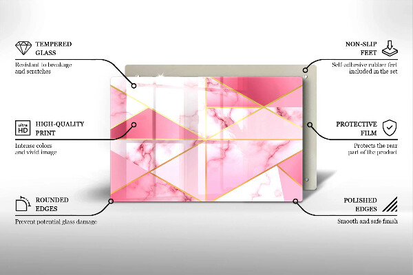 Osłona na płytę indukcyjną Geometryczny marmur