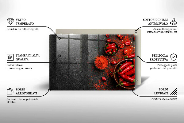 Osłona na płytę indukcyjną Czerwone chili papryki