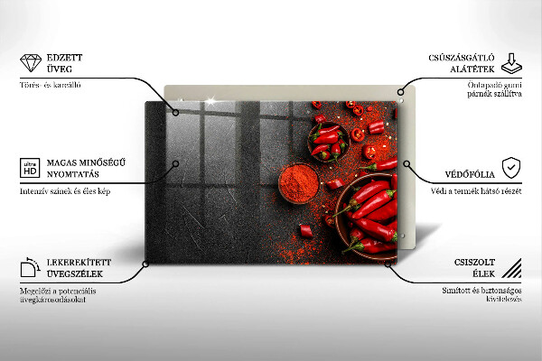 Osłona na płytę indukcyjną Czerwone chili papryki