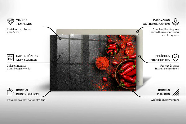 Osłona na płytę indukcyjną Czerwone chili papryki