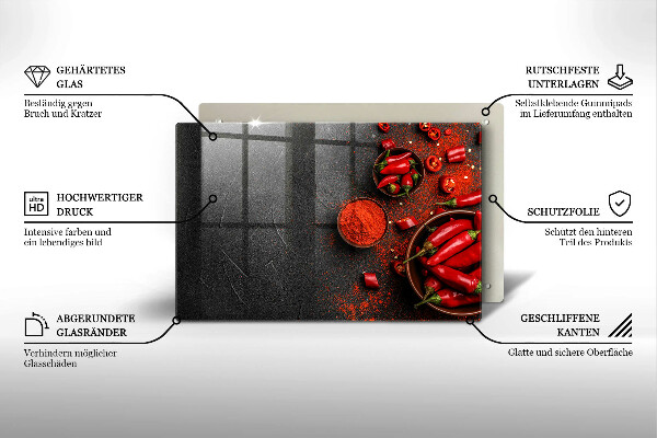 Osłona na płytę indukcyjną Czerwone chili papryki