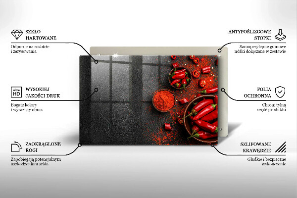 Osłona na płytę indukcyjną Czerwone chili papryki