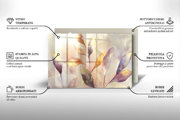 Osłona na płytę indukcyjną Malowane boho liście