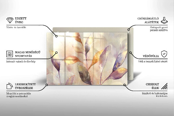 Osłona na płytę indukcyjną Malowane boho liście