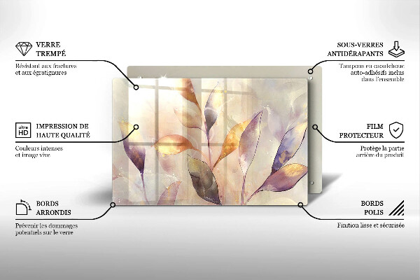 Osłona na płytę indukcyjną Malowane boho liście