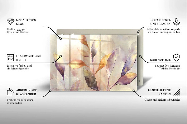 Osłona na płytę indukcyjną Malowane boho liście