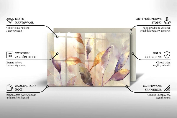 Osłona na płytę indukcyjną Malowane boho liście