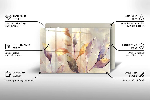 Osłona na płytę indukcyjną Malowane boho liście