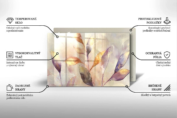 Osłona na płytę indukcyjną Malowane boho liście